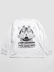 X PIZZA COMING SOON - Relaxed Fit Long Sleeve White